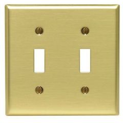 LEV 81009 2G BRS SWITCH PLATE