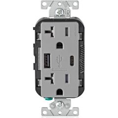LEV T5833-GY RECEPTACLE/USB CR
